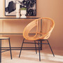 Lagom Natural Rattan And Black Iron Chair