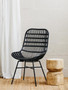 Lagom Curved Black Natural Rattan Chair
