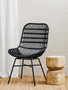 Lagom Curved Black Natural Rattan Chair