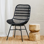 Lagom Curved Black Natural Rattan Chair
