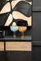 Esma Large Navy Blue Glass Vase