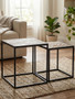 Lombok Rustic Chevron Set Of 2 Side Tables