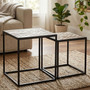 Lombok Rustic Chevron Set Of 2 Side Tables
