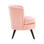 Round Pink Velvet Plush Armchair