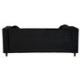 Farah 3 Seat Black Velvet Sofa