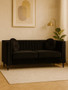 Farah Three Seater Black Velvet Sofa