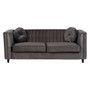 Farah 3 Seat Grey Velvet Sofa