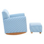 Kids Blue/white Stripe Rocker with Footstool