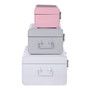 Set of 3 Assorted Colors Storage Trunks Set of 3 Assorted Colors Storage Trunks