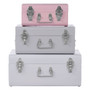 Set of 3 Assorted Colors Storage Trunks Set of 3 Assorted Colors Storage Trunks