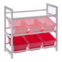 3 Tier White/Pink Kids Storage Unit