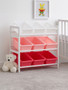 Three Tier White And Pink Kids Storage Unit