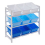 3 Tier White/Blue Kids Storage Unit