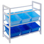 3 Tier White/Blue Kids Storage Unit