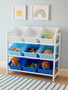 Three Tier White And Blue Kids Storage Unit