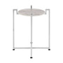 White Marble Side Table with Chrome Base