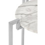 White Marble Side Table with Chrome Base