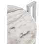 White Marble Side Table with Chrome Base