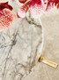 Cibal White Marble Side Table With Warm Gold Base
