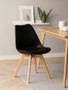 Stockholm Black Chair with Cushion and Beech Wood Legs