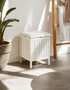 Salon White Bathroom Storage Stool with padded seat
