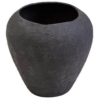 Sanai Cotton Mache Large Black Planter