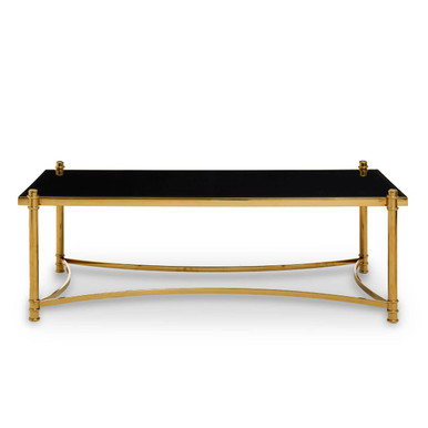 Ackey Table Ackley Gold Coffee Table with Black Glass-Premier Housewares