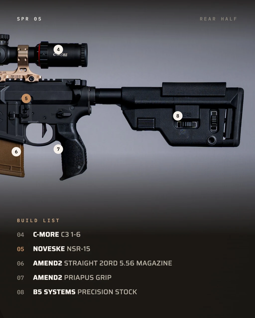 SPR 05 build, rear half, numbered part by part
