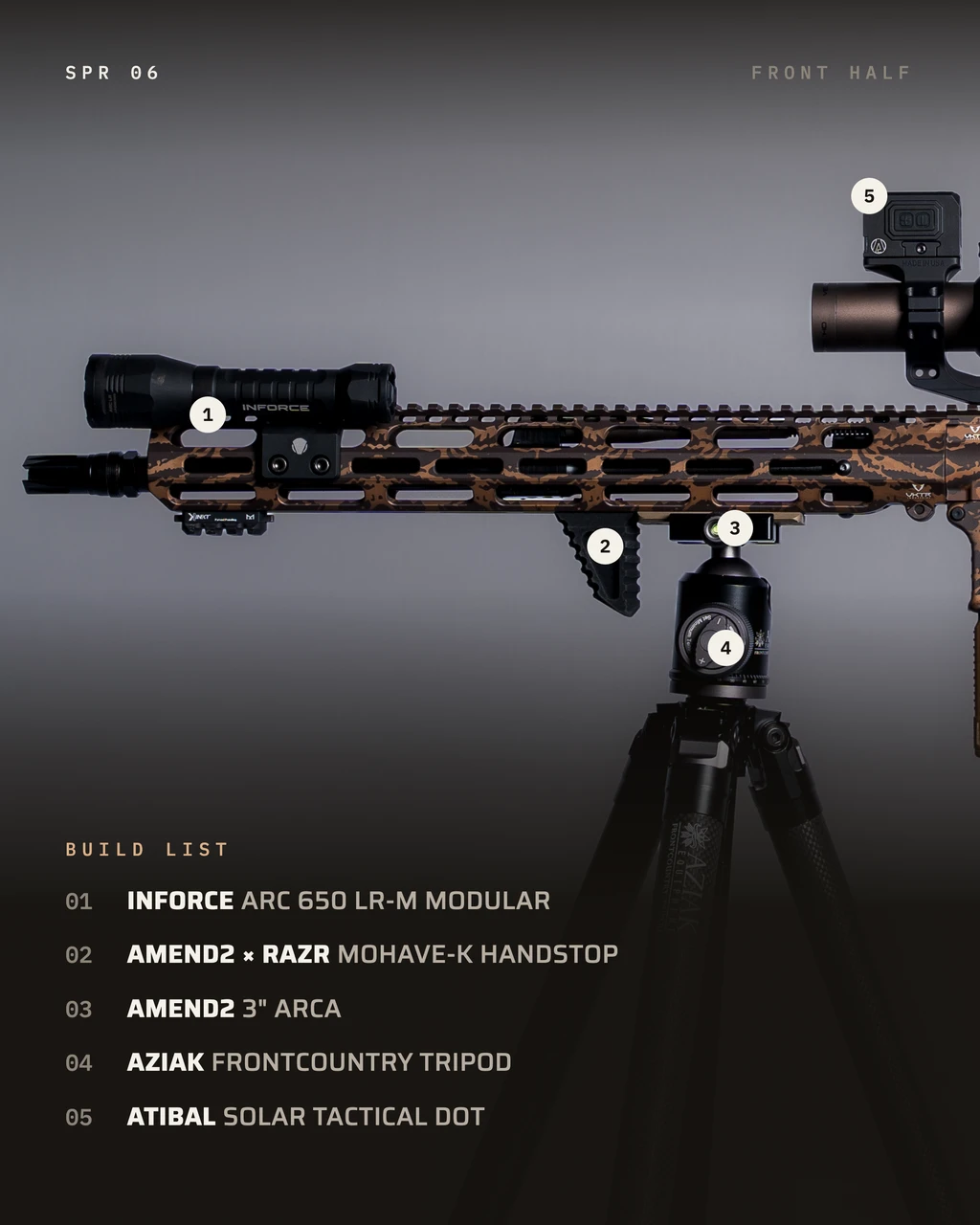 SPR 06 build, front half, numbered part by part