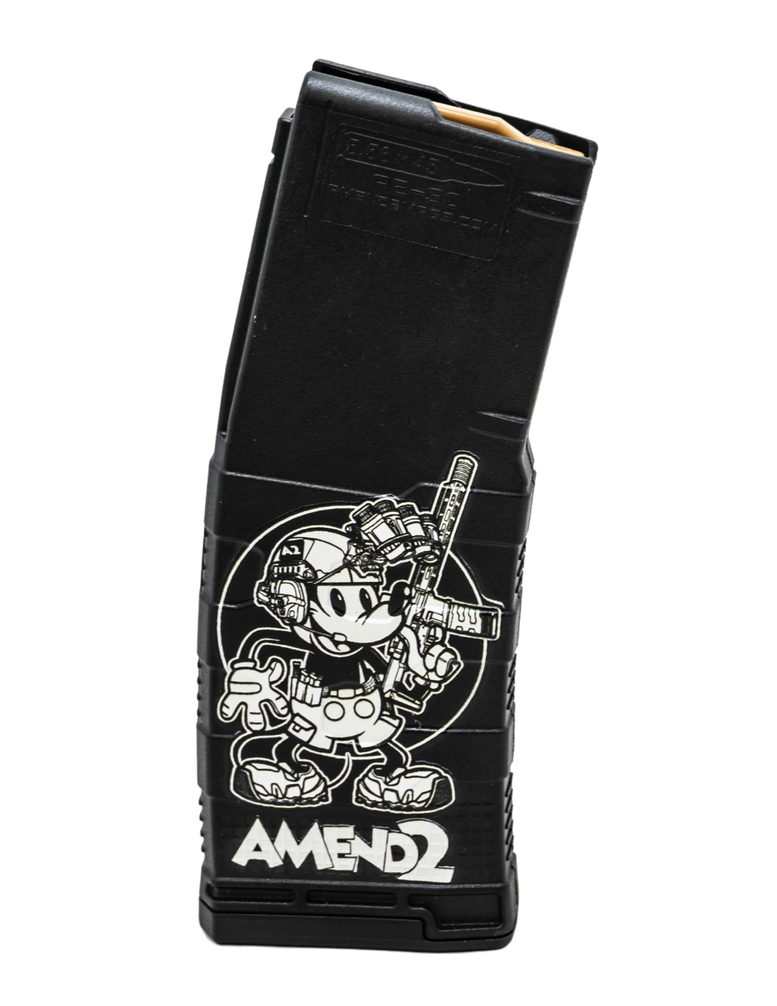 Amend2® AR-15/M4/M16 5.56x45mm NATO/.223 Remington Mod-3 Black Custom Printed Steamboat Willie 30-Round Magazine