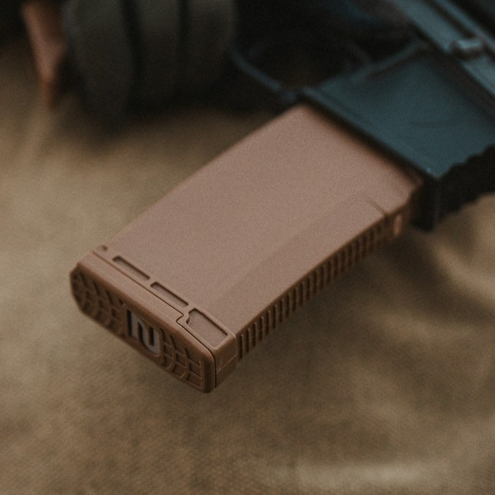 Amend2 MOD-A AR-15 magazine mounted on a rifle
