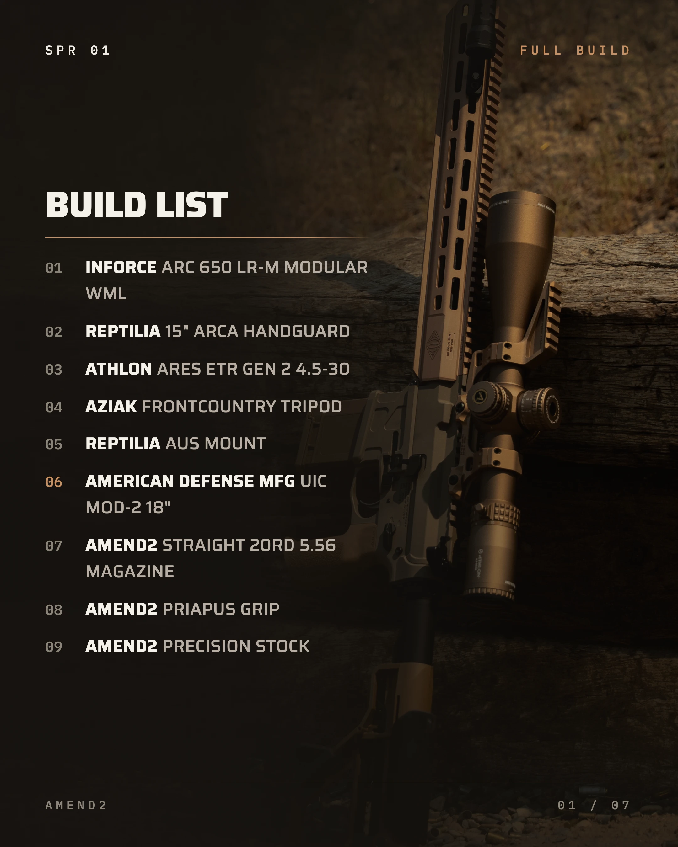 SPR 01 full build list diagram
