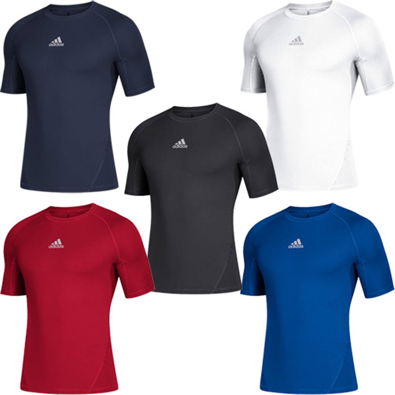 Adidas Alphaskin Youth Short Sleeve Baseball Compression Shirt - Bases ...
