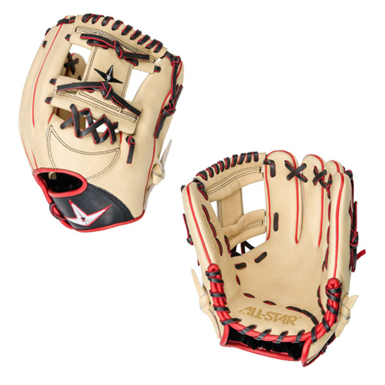 AllStar Pro Elite 11.5" Adult Infield Baseball Glove FGAS1150I CREAM Bases Loaded