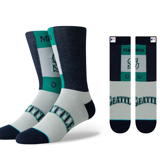 MLB Stance Pop Fly Seattle Mariners Baseball Socks M545B19MAR Bases Loaded