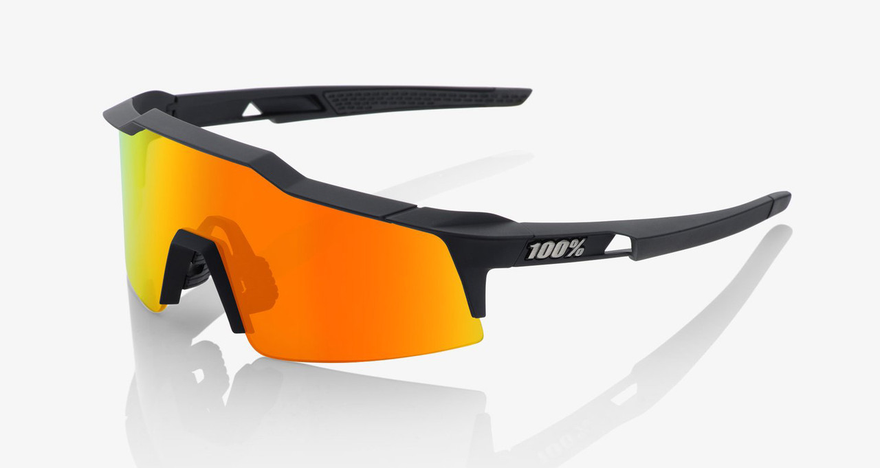 100% Speedcraft SL Baseball Sunglasses Black w/ HiPER Red Lens 100