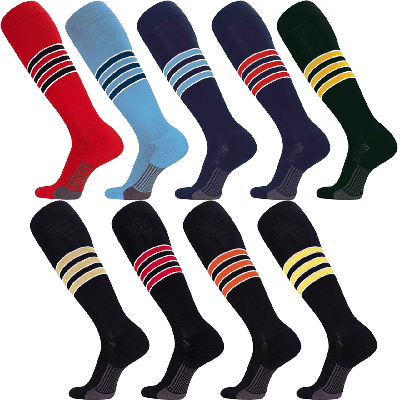 Twin City Dugout Series Over The Calf Baseball Socks Style D - Bases Loaded