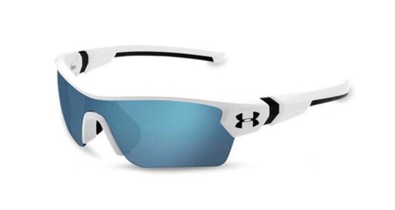 Under Armour Menace Youth Baseball Sunglasses White/Black/Blue 110164 ...