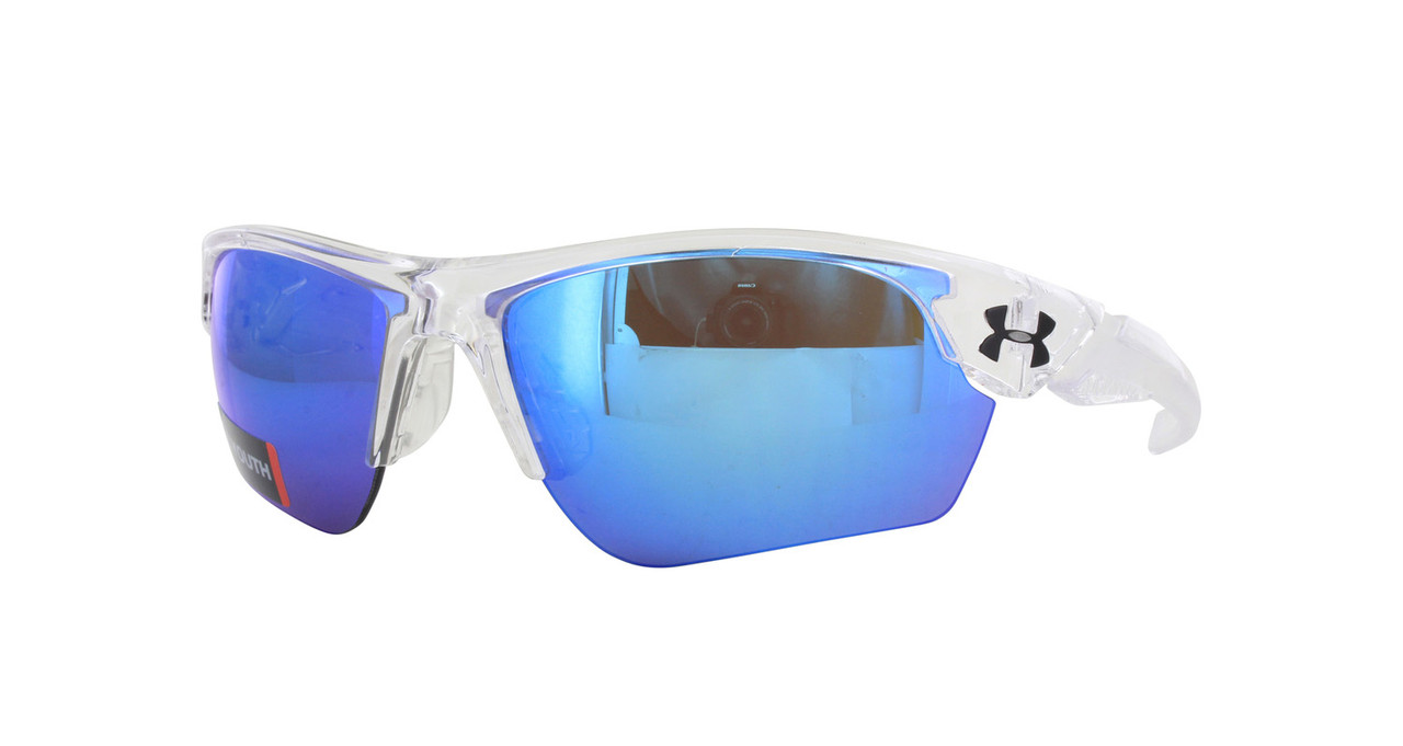 Under Armour Windup Youth Baseball Sunglasses Clear/Blue 141461 Bases