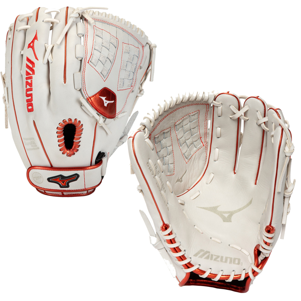 white mizuno softball glove