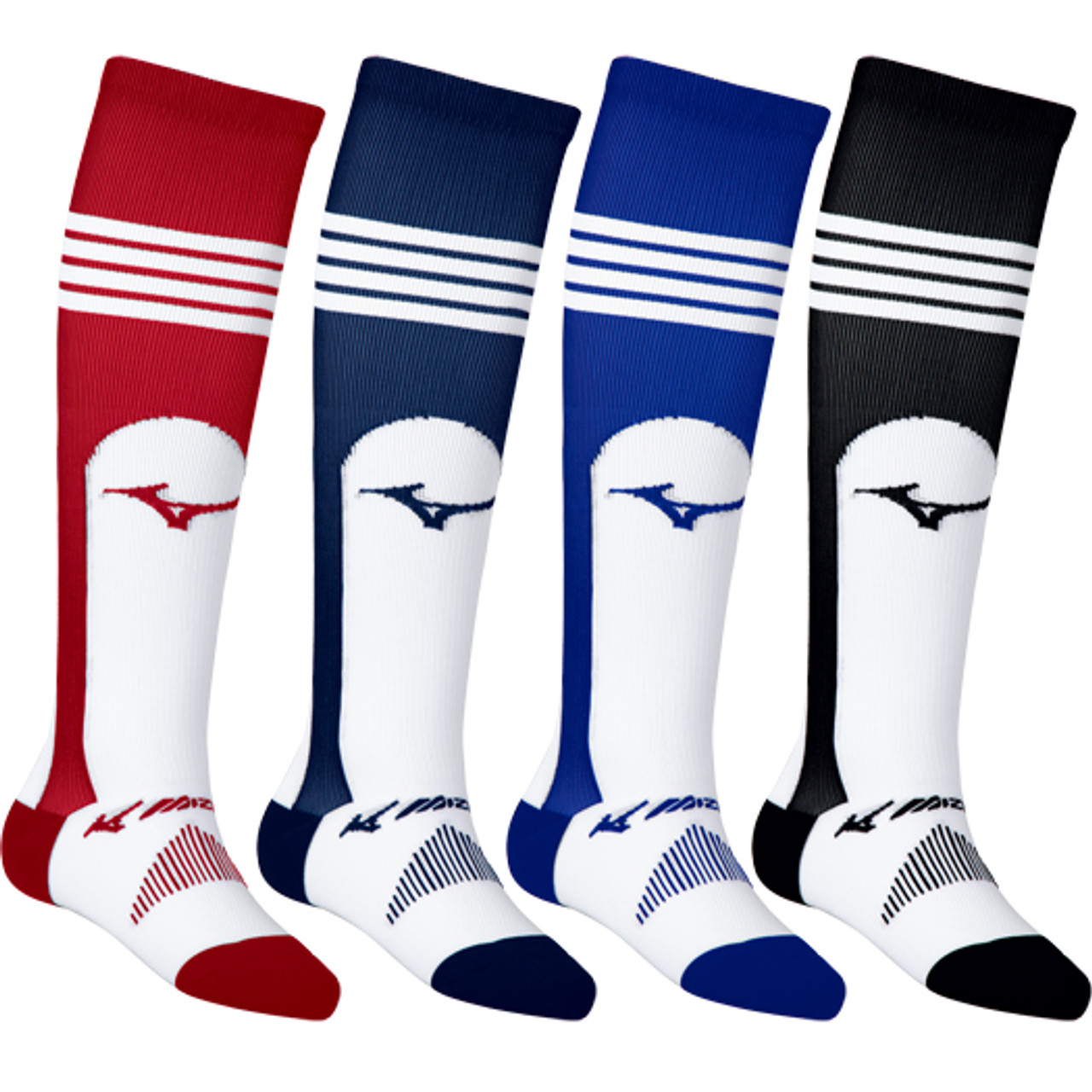 Mizuno Performance Over the Calf Stirrup Sock Striped Stirrup Sock 370267 Bases Loaded