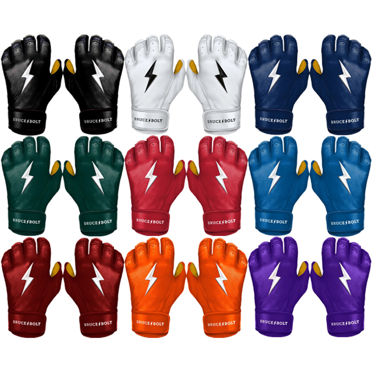 Team Issued Batting Gloves - Bruce Bolt - Blue, Orange and Grey