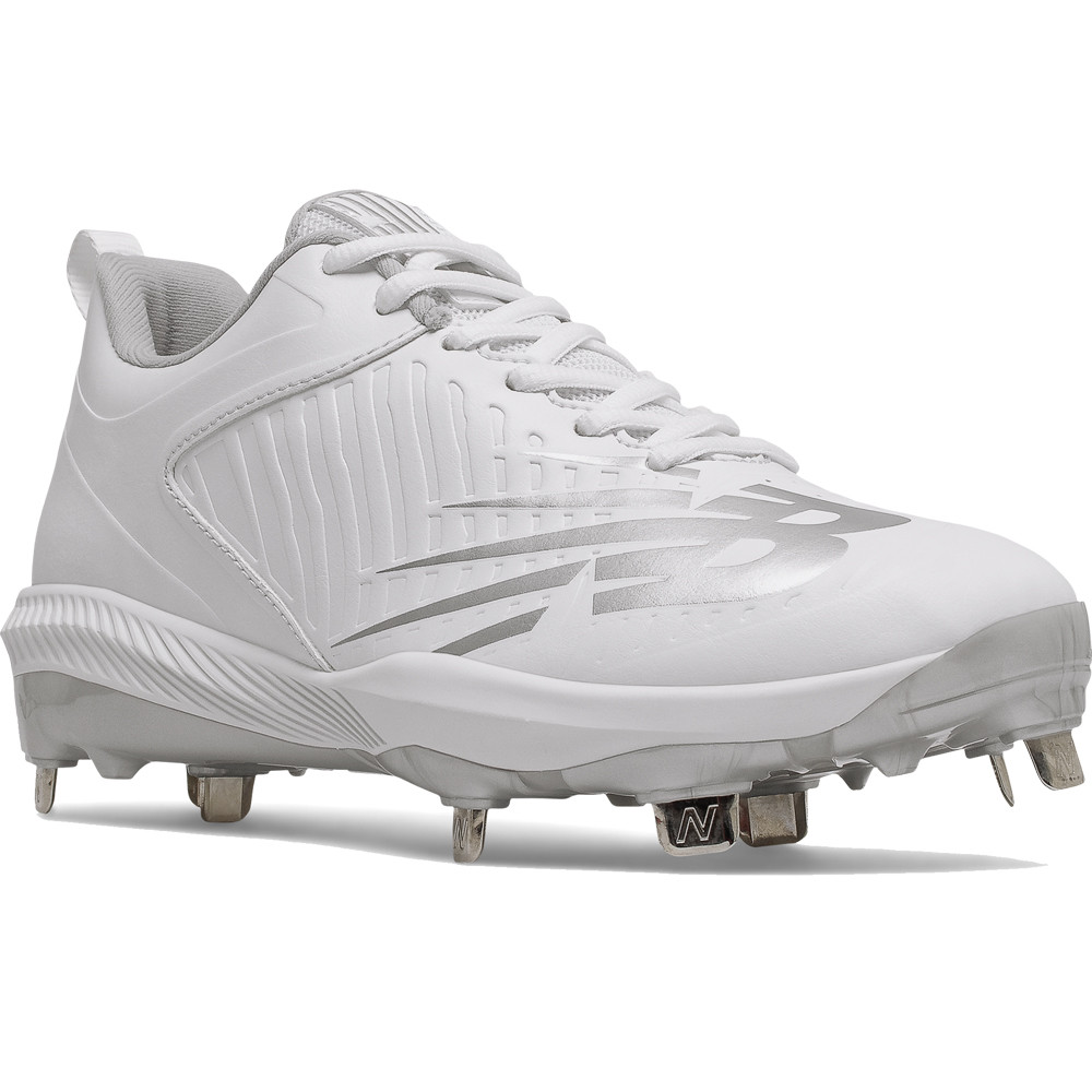 new balance all white metal softball cleats