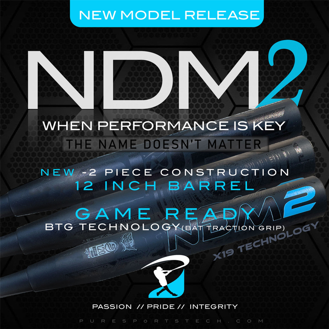 2022 Pure NDM2 USSSA Slowpitch Softball Bat 12" Barrel