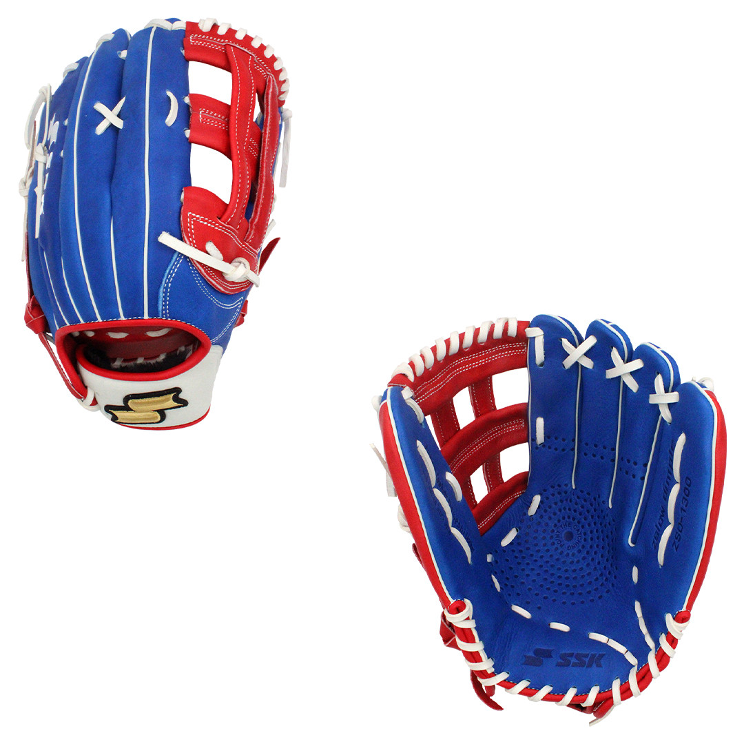SSK ZSLOW DIMPLE 13" Slowpitch Softball Glove ZSD1300RYLWHTRED3