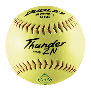 Dudley 4A-068Y ASA Thunder Hycon ZN 12" Slowpitch Softball-Dozen