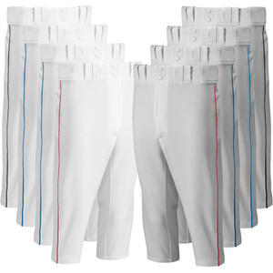 BRUCE BOLT Premium Pro Baseball Pant - WHITE w/ Navy Piping