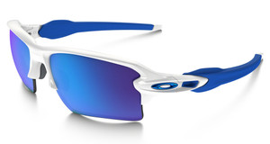 Oakley Flak 2.0 XL Polished White/Sapphire Iridium Sunglasses OO9188-20