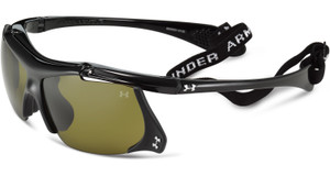 Under Armour Thief Shiny Black Frame w/ Green Lens Sunglasses 8600001-5130