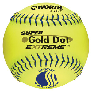 Worth UC12CYXT 12" Gold Dot Extreme USSSA Slowpitch Softball-Dozen